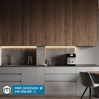 George Group - Armoires de cuisine modernes modulaires en PVC stratifié 3D intelligentes et automatiques de haute qualité, design de robinet en marbre/résine
