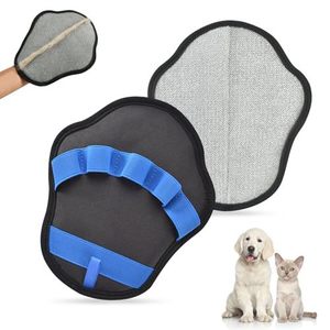 Gants de toilettage pour animaux de compagnie à cinq doigts, surface incurvée élastique rouge, pour chats à poils longs - Product Image 2