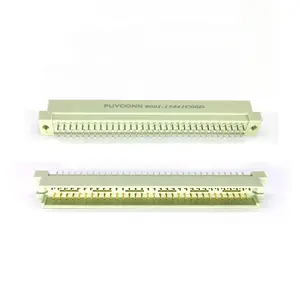Conector tipo R recto PCB 2,54mm, 3 filas 2 * 32pin 64Pin macho conector DIN41612 con Color gris conector europeo de paso de 2,54mm