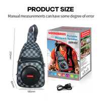 Haut-parleur de sac à dos avec LED RGB pour Bluetooth 5.0, 15W, batterie 3500mAh, prise en charge USB/TF/AUX/FM/TWS