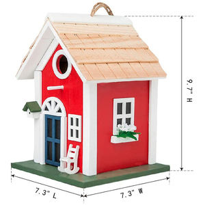 Kaliteli kontrplak + çam ahşap Birdhouse açık asılı Modern ahşap kuş yuvası - Product Image 4
