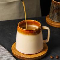 Mug à café en céramique personnalisé avec logo OEM, finition craquelée, vaisselle de café, tasse à marque privée pour l'hôtellerie et la vente au détail