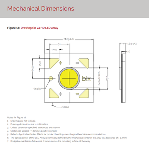 Chip LED COB Bridgelux BXRH-30S0601-A-72 de 12.5mm Cuadrado V4 HD Thrive Array, Luz Blanca Cálida, 3000K, 586lm, 98CRI, Regulable - Product Image 6
