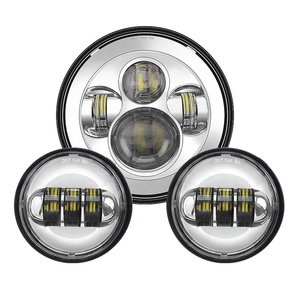 Asend New Arrival Nhà Máy Idrectly Bán 1 Pcs 7 Inch Led Đèn Pha + 2 Pcs Sương Mù 4.5 Inch Ánh Sáng Kit đối Với Xe Máy - Product Image 1