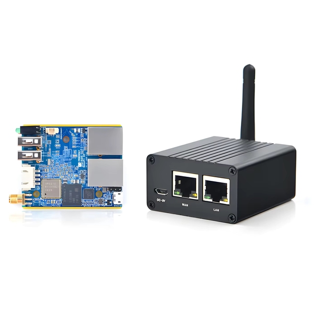 BSSY)NanoPi R1 Mini Router 1GB RAM Dual Screen Development Board With Allwinner H3 Quad-Core For Internet Of Things Metal Case