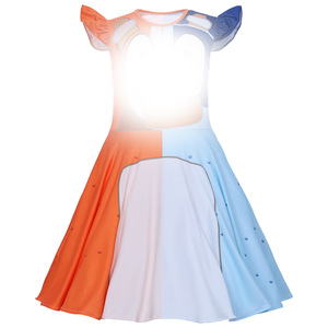 Robe à manches bouffantes de dessin animé, Costume de spectacle de scène orange pour filles, vêtements de cosplay pour Halloween - Product Image 1
