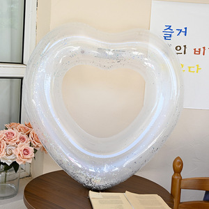 Inflatable Heart Shaped Swimming Ring 90cm For Adults Cartoon Design Floating Pool Toy - Product Image 2