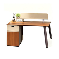 Poste de travail de bureau individuel moderne en bois avec cloison de séparation et table, ensemble de mobilier pour employés, vente en gros