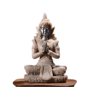 Estatua de Buda del Sudeste Asiático, Mini <span class=keywords><strong>Estilo</strong></span> <span class=keywords><strong>Zen</strong></span>, Artesanía de Resina, Decoración para el Hogar, Sala de Estar, Entrada - Product Image 5