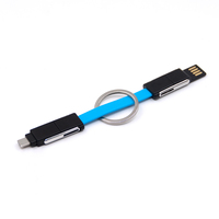 Câble de charge multifonctionnel 6 en 1, cordon de charge court en TPE, USB/USB C vers USB C/L/Micro USB, câble cadeau promotionnel