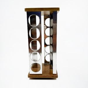 Rubberwood <b>Spice</b> <b>Rack</b> 360 <b>Rotating</b> Standing Kitchen Storage Organizer For Seasoning Display - Product Image 2