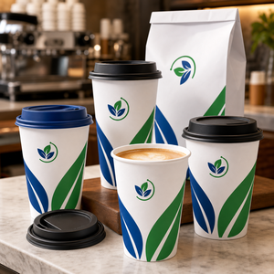 Vasos de Papel Desechables para Café, Bebidas Calientes y Frías, con Logotipo Personalizado para Cafeterías, Venta al Por Mayor - Product Image 2