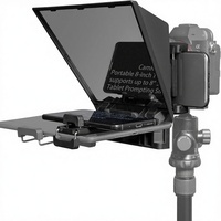 Téléprompteur portable FEELWORLD TP2A 8 pouces compatible avec smartphones/tablettes 8 pouces, prise de vue DSLR, télécommande et anneaux adaptateurs d'objectif