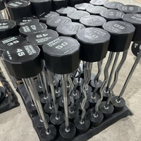 Ensemble d'haltères fixes en uréthane CPU avec barres droites et EZ Curl, têtes multi-facettes pour l'entraînement de force en salle de sport commerciale