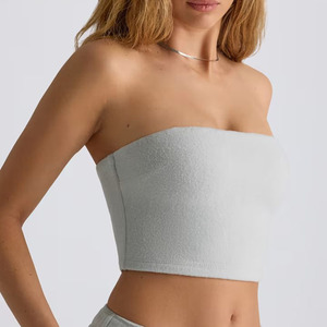 2025 personnalisé mode léger Bandeau haut pour les femmes doux respirant actif Yoga extensible salon porter mignon plaine blanc bustier tubulaire - Product Image 2