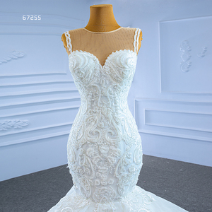 ชุดราตรีชุดแต่งงานทรงนางเงือกแขนกุดปักลาย RSM67255 - Product Image 2