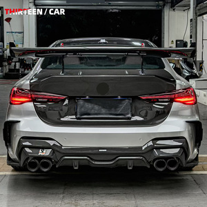 สปอยเลอร์หลังคาร์บอนไฟเบอร์แบบแห้ง สำหรับ BMW M2 M3 M4 G80G82G87 ซีรีส์ 2345 ปีกหลังทรงคอหงส์แบบสากล - Product Image 5
