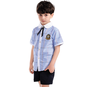 FUYI Nouveau Modèle 2026 Uniformes Scolaires Primaire Style <span class=keywords><strong>Anglais</strong></span> Robe d'Été Tablier Manches Courtes <span class=keywords><strong>Uniforme</strong></span> de Classe Complémentaire - Product Image 4