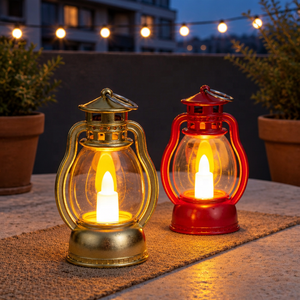 Lampu LED minyak kecil kuda poni Natal kualitas tinggi lampu lentera tempat lilin untuk RUMAH & Acara dibuat plastik - Product Image 4