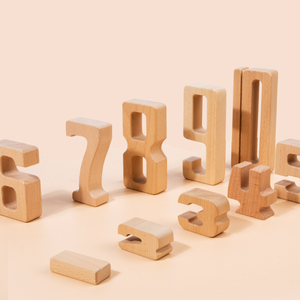 Hot New Raw Wood Color Number Building <b>Blocks</b> Toys with <b>Shape</b> of Number Building <b>Blocks</b> for Children - Product Image 1