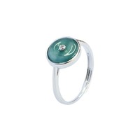 Bagues ajustables en pierre naturelle vintage, jade bleu du Myanmar, jadéite, pour femme, cadeau