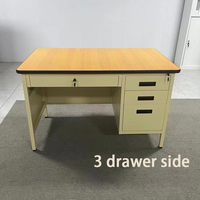 Mobilier de bureau moderne en métal Bureau de médecin en acier durable avec tiroir Table d'ordinateur pour hôpital et bureau