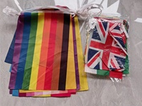 Guirlande de drapeaux américains en tissu polyester 100% personnalisé en gros, petite bannière, pour festival, fête, bar