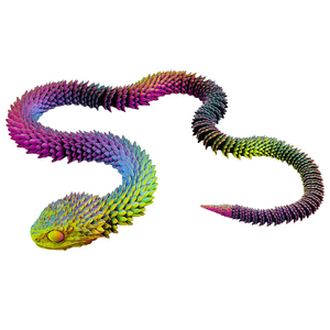 Figurine de serpent viper en plastique imprimé en 3D, modèle de reptile articulé et flexible, tendance, figurine virale, cadeau d'anniversaire pour enfants, vente en gros - Product Image 5