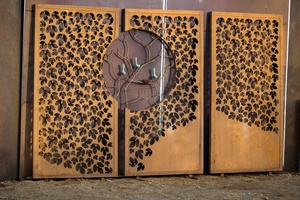 Portails en acier Corten, clôture en métal, clôture <span class=keywords><strong>de</strong></span> <span class=keywords><strong>jardin</strong></span>, extensions <span class=keywords><strong>de</strong></span> clôture - Product Image 2