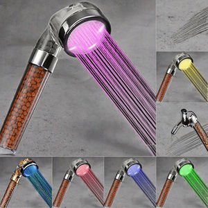 High Pressure Water Saving LED <b>Hand</b> <b>Shower</b> 5 Colours Changing Randomly No Power Supply Required for <b>Shower</b> Room Accessories - Product Image 3