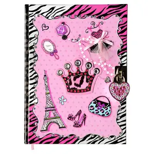 批发日记带锁可爱粉色锁定女孩和孩子的梦想日记