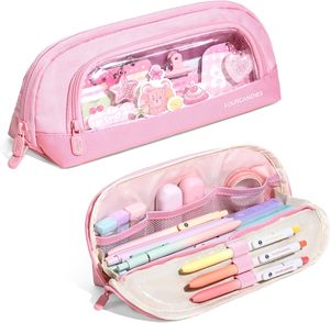 Trousse à crayons mignonne à fermeture éclair, grande capacité, motif quatre bonbons, couleur violette |   Doublure intérieure en PP résistante aux taches Tissu Oxford imperméable - Product Image 5