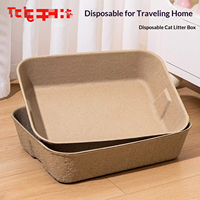 Bac à litière jetable extra large, anti-éclaboussures, portable pour les voyages, toilette temporaire pour chat de type ouvert sans nettoyage