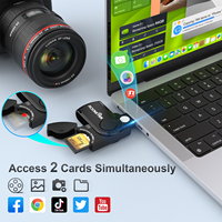 Lector de Tarjetas de Memoria SD/TF Rocketek USB 3.0 de Alta Velocidad para Transferir Imágenes y Vídeos al Teléfono