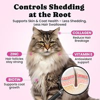 Complément alimentaire granulaire à croquer pour l'élimination des poils de chat, soin de la peau et du pelage, soutien digestif et digestion améliorée, enrichi en probiotiques et huile de poisson