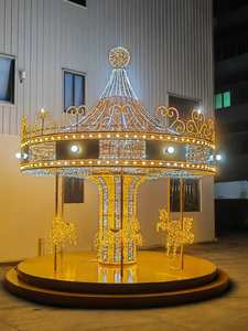 Esculturas de Luz Personalizáveis com Motivo de Carrossel Feliz, Iluminação de Natal ao Ar Livre, Luz de Carrossel LED 3D à Prova d'Água - Product Image 5