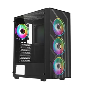 Groothandel Fashion Design Computer Case Torens Fan Atx Itx Pc Case Rgb Metalen Paneel Pc Voor Thuisgebruik Mesh 0.5Mm Voorraad Zwart Wit