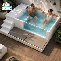 Piscine hors sol classique en fibre de verre pour adultes, idéale pour la détente et les loisirs aquatiques en week-end