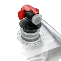 Sachet Doypack en aluminium argenté à double fond de 3L avec valve verseuse pour le stockage de liquides, vin et aliments - Vente en gros