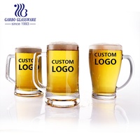 Chope à bière en verre sodocalcique classique réutilisable de 400 ml, gobelet à boisson, vente chaude, personnalisation acceptée