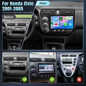 Xe Màn hình hiển thị cho Honda Civic 2001 2005 hệ thống Android 9 inch âm thanh xe hơi với không dây Carplay - Product Image 3