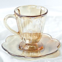 Fabrication de tasses à café en verre de style moderne rétro pour mariage, avec poignée, couleur personnalisée, ensemble tasse et soucoupe pour le thé de l'après-midi