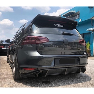 Revozport Style Rear <b>Diffuser</b> Carbon Fiber Rear Bumper Lip for Volkswagen MK7 Golf 7 GTI Rear Splitter - Product Image 2