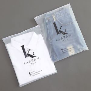 ถุงพลาสติกกันน้ำแบบฝ้าพิมพ์โลโก้ตามสั่ง พร้อมซิป สำหรับใส่เสื้อผ้า กล่องใส่ขนตา บรรจุภัณฑ์แบบซิปล็อค - Product Image 5