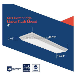 Cambridge Oak langit-langit LED 4 kaki persegi lampu dapur Linear Flush Mount langit-langit 4100K putih dingin 35 watt IP44 ruang tamu - Product Image 6