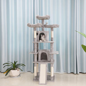 Grande torre da arrampicata in legno antigraffio moda fai da te Deluxe <span class=keywords><strong>Cat</strong></span> <span class=keywords><strong>Tree</strong></span> Tower Condo Play Pet Scratch Post Kitten Furniture - Product Image 2