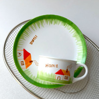 Joli ensemble tasse et soucoupe en céramique peintes à la main, style INS, pour couple, petit-déjeuner, lait, café, thé de l'après-midi