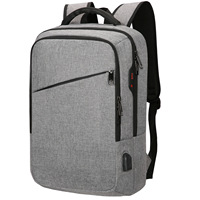 Sac à dos professionnel pour ordinateur portable, grand format, durable, avec logo personnalisé, fermeture éclair, imperméable et port USB, pour hommes, collège, école, voyage, en nylon