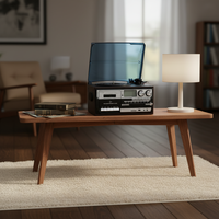 Lecteur stéréo vintage rétro pour la maison, CD, LP, vinyle, gramophone, cassette, platine, pièces en MDF+PVC, sortie USB, garantie 1 an