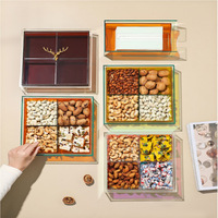 Plateau de nourriture de luxe en acrylique avec couvercle boîte de rangement colorée pour bonbons et fruits pour la décoration de table basse salon ménage